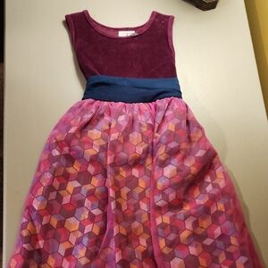 Matilda Jane Pink and Purple Geometric Kids Dress